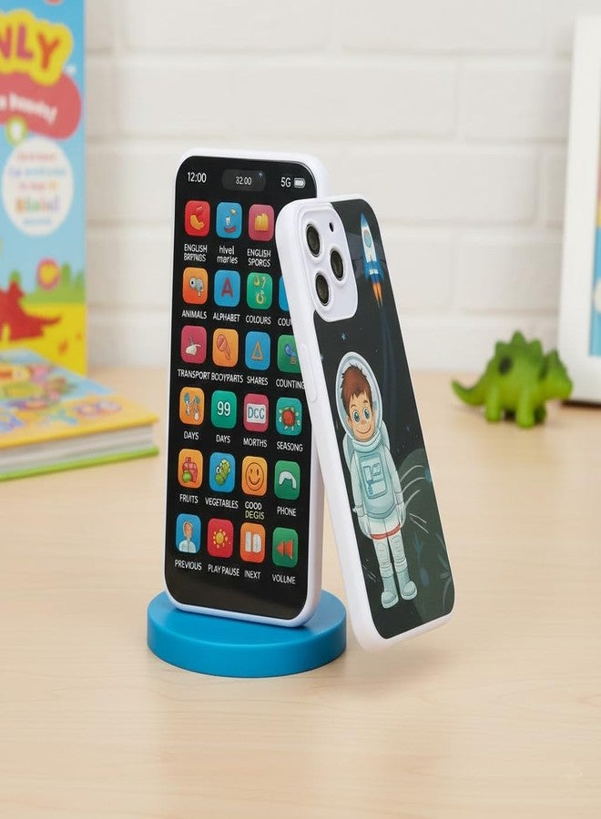 Zyamalox Learning mobile phone educational toy for kids alphabet learning toy early learning toy preschool toy with books style interactive features with 10 indian languages chargable (Assorted Print) - Image 1