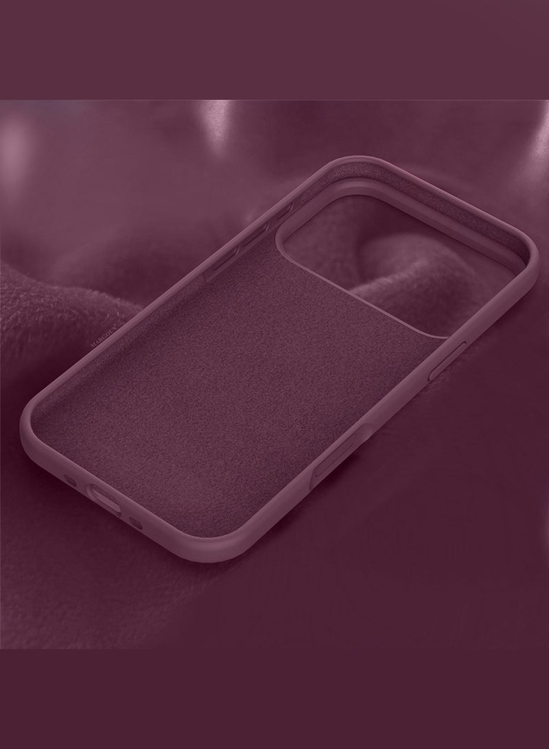 CATANES Silicone Protective Phone Case for iPhone 17 Pro - Soft Anti-Scratch Microfiber Lining Ultra Slim Drop Protection Phone Cover - Burgundy - Image 5