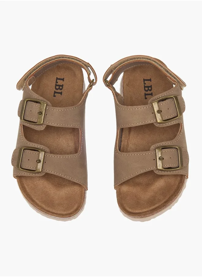 ال بي ال من شو اكسبرس Boys Buckle Detail Sandals with Hook and Loop Closure