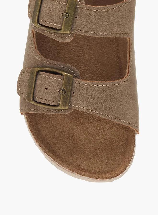 LBL by Shoexpress BEIGE Buckle Detail Sandals With Hook And Loop Closure for Men | Best Price UAE