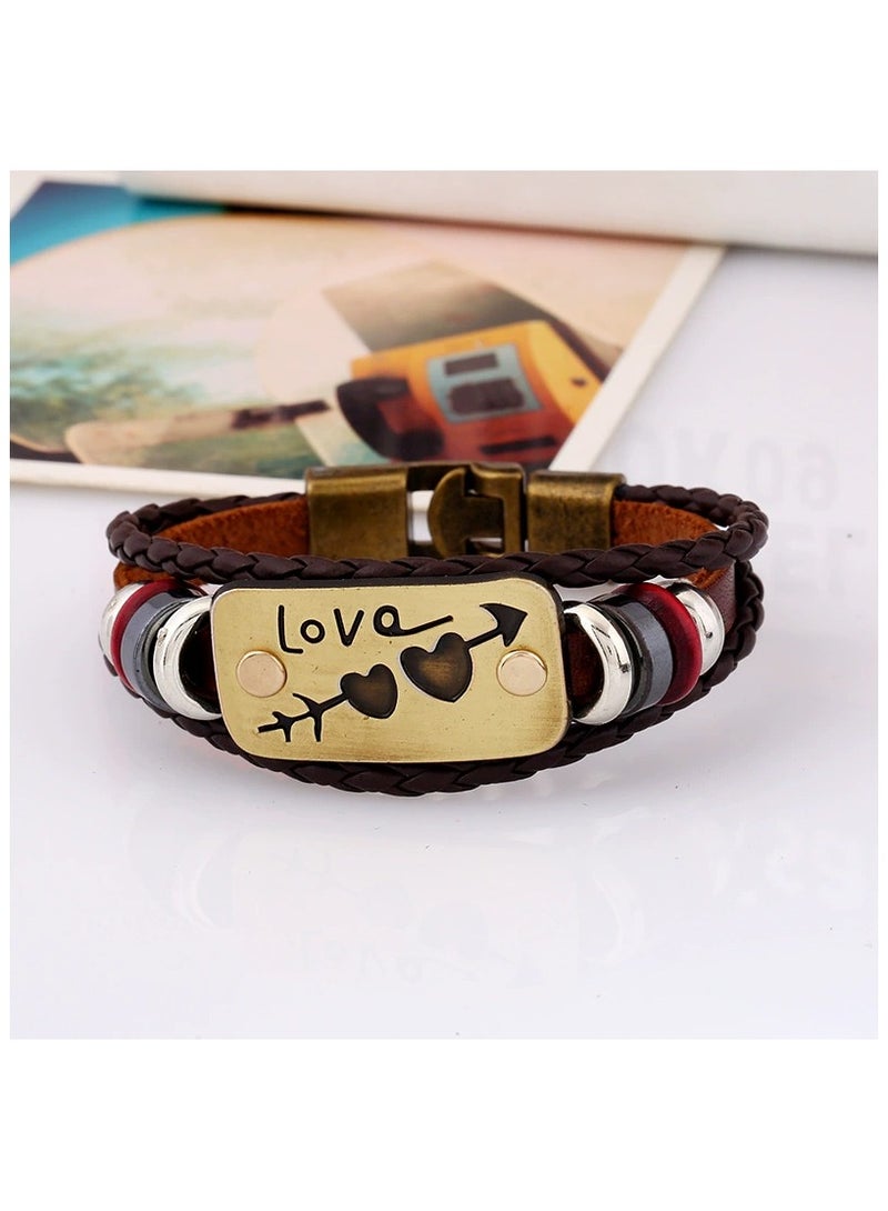 Goolsky Genuine Leather Couple Bracelet – Braided Heart Arrow Matching Wristband, Valentine’s Day Gift for Him & Her, Adjustable Size Genuine Leather, Couples Daily Wear Romantic Gift - Image 4