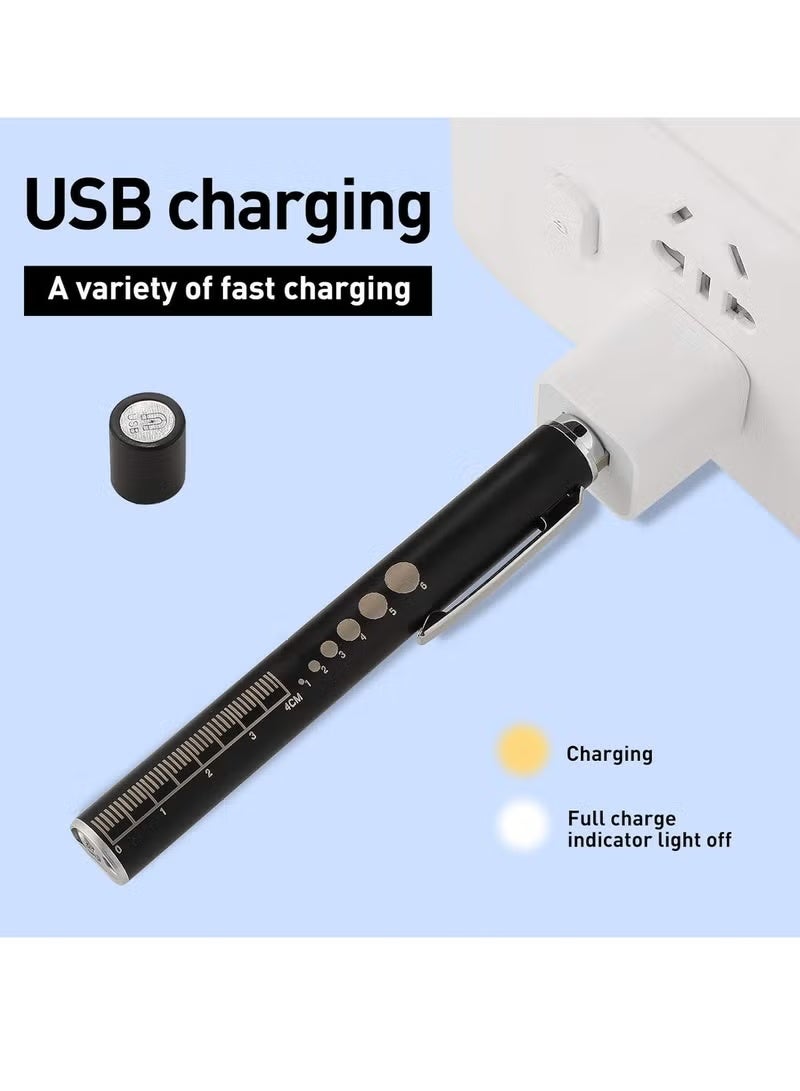 Pen Light, Reusable LED Pen Light for Student Doctor Nurse with 2 LED Light Sources, USB Rechargeable, Super Warm Bulb, Pocket Clip (Black, 1 Piece) - Image 5