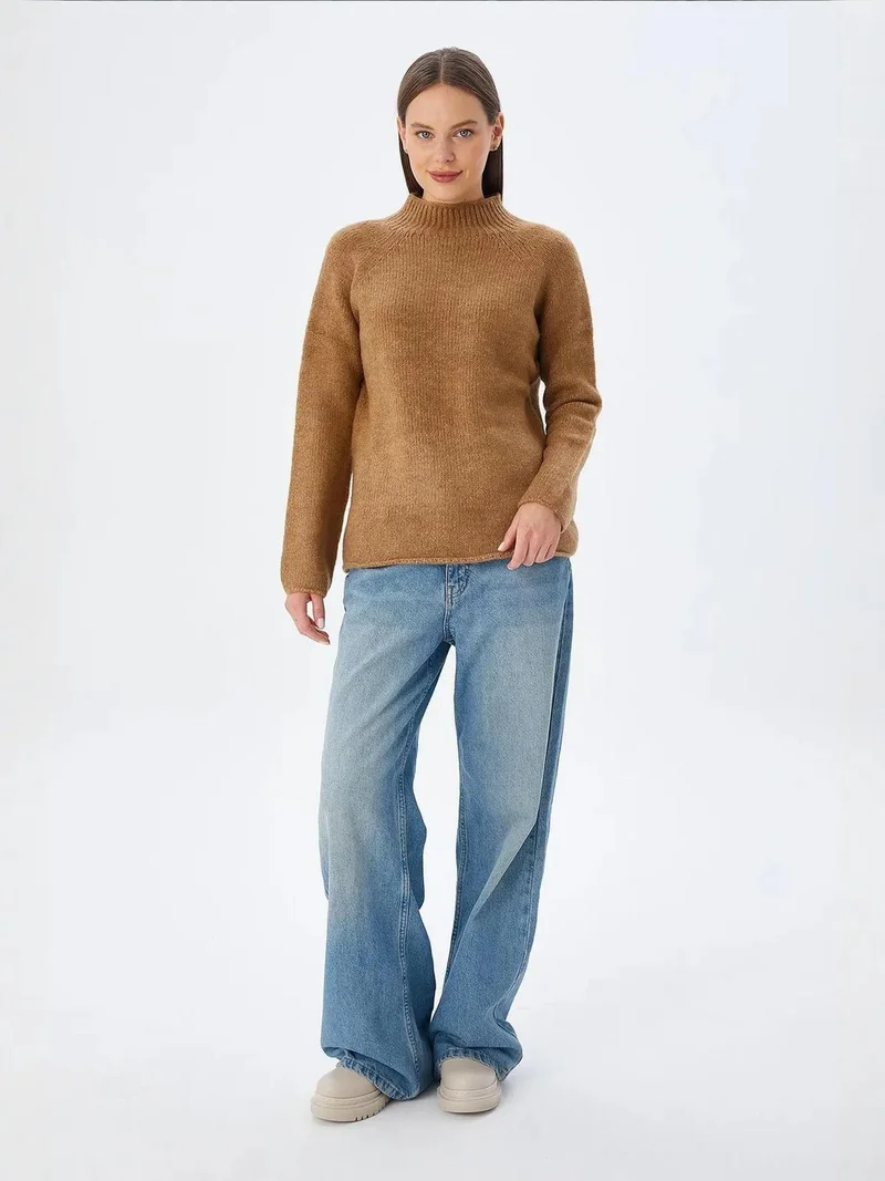 MixRay Mixray Thick Knit Half Turtleneck Sweater