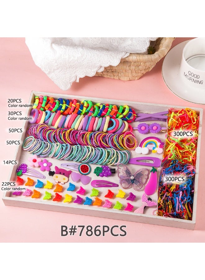 She&Little 786 Pack Baby Girl Accessories, Girls Accessories, Hair Clips For Girls, Girls Hair Accessories Set, Colorful Elastic Hair Ties and Cute Hair Clips, Soft Stretchy No Damage, for Toddler Girls Daily Styling, Parties and Back to School (Purple) - Image 2