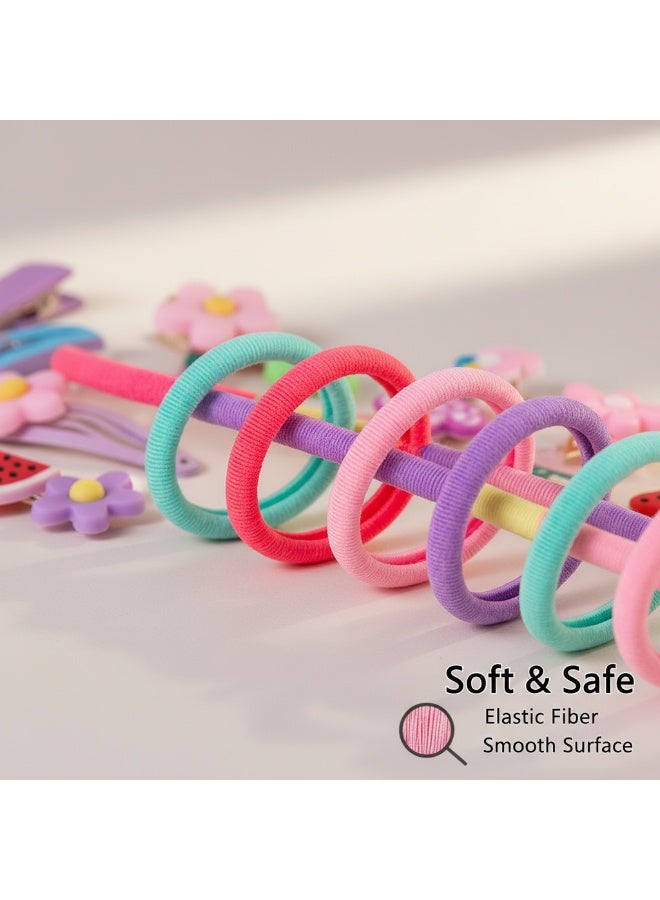 She&Little 786 Pack Baby Girl Accessories, Girls Accessories, Hair Clips For Girls, Girls Hair Accessories Set, Colorful Elastic Hair Ties and Cute Hair Clips, Soft Stretchy No Damage, for Toddler Girls Daily Styling, Parties and Back to School (Purple) - Image 3