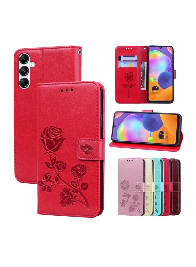 erorex Case For Samsung Galaxy A34 5G Rose Embossed Flip PU Leather Phone Case - Image 1