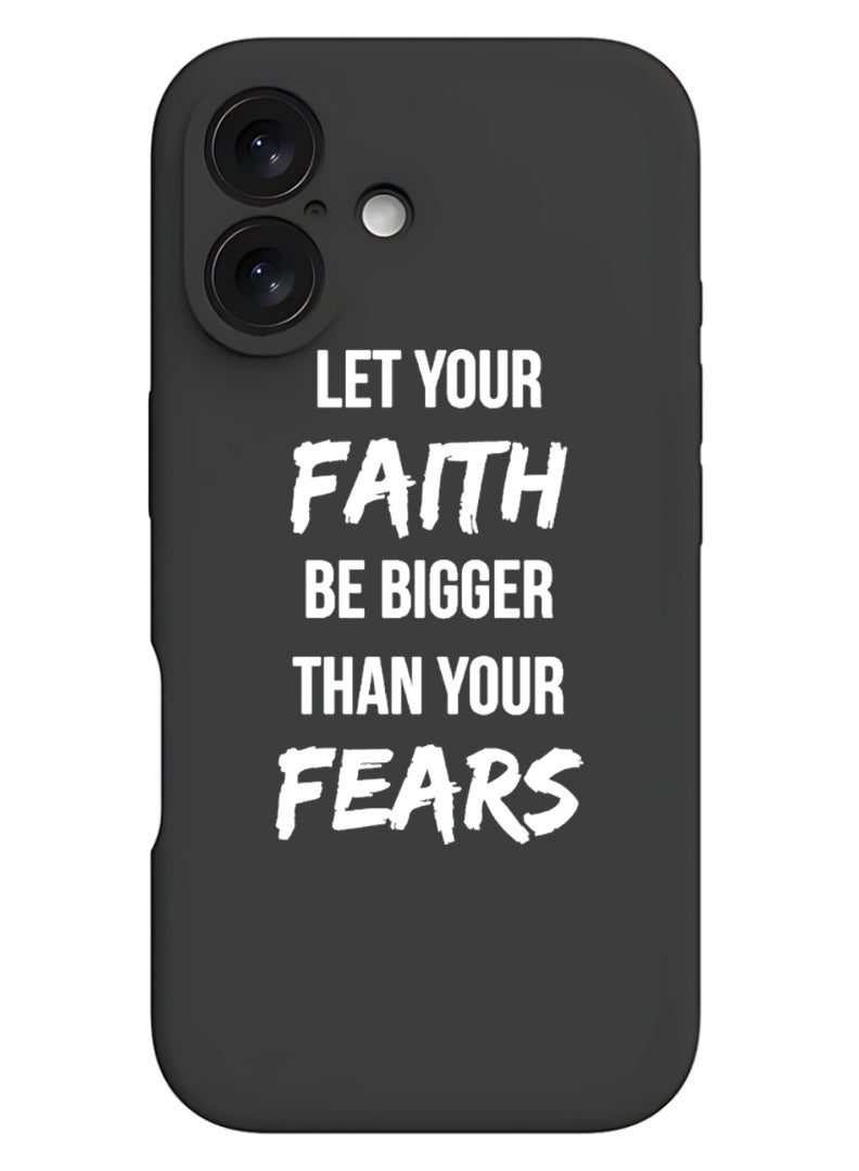 Theodor Protective Slim Fit Case Liquid Silicone Cover with Full Body Protection Anti-Scratch Shockproof Case For Apple iPhone 17 (Black) let-your-faith - White - Image 1