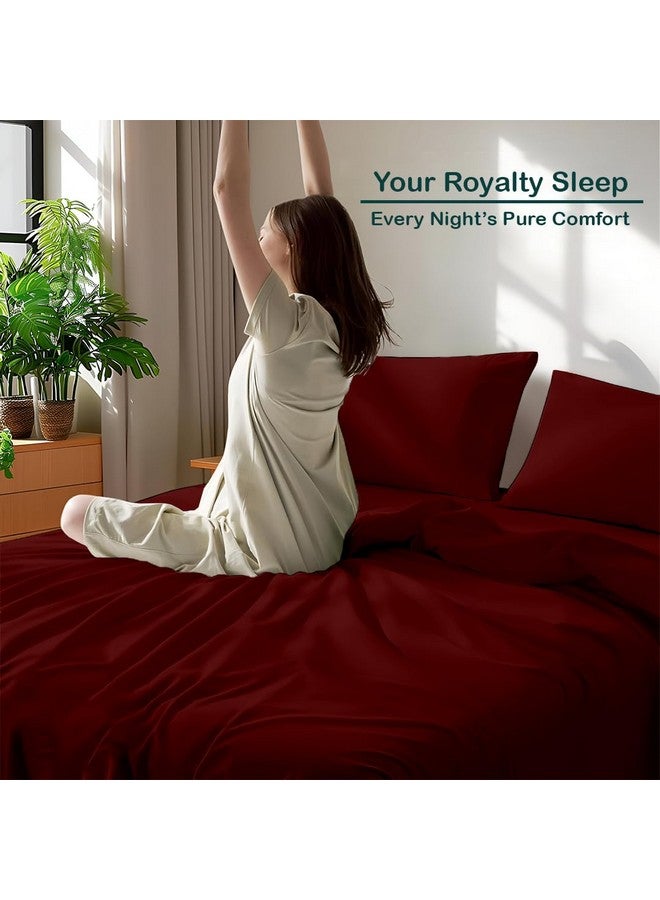 Bhoomi Impex Bedsheets for Single Bed - Microfiber Plain Single Size Marron Solid Bed Sheet Include Pillow Cover, Ultra Soft | for Home, Hotel, Villa, Resort and Guest House_Marron Blue Solid - Image 3