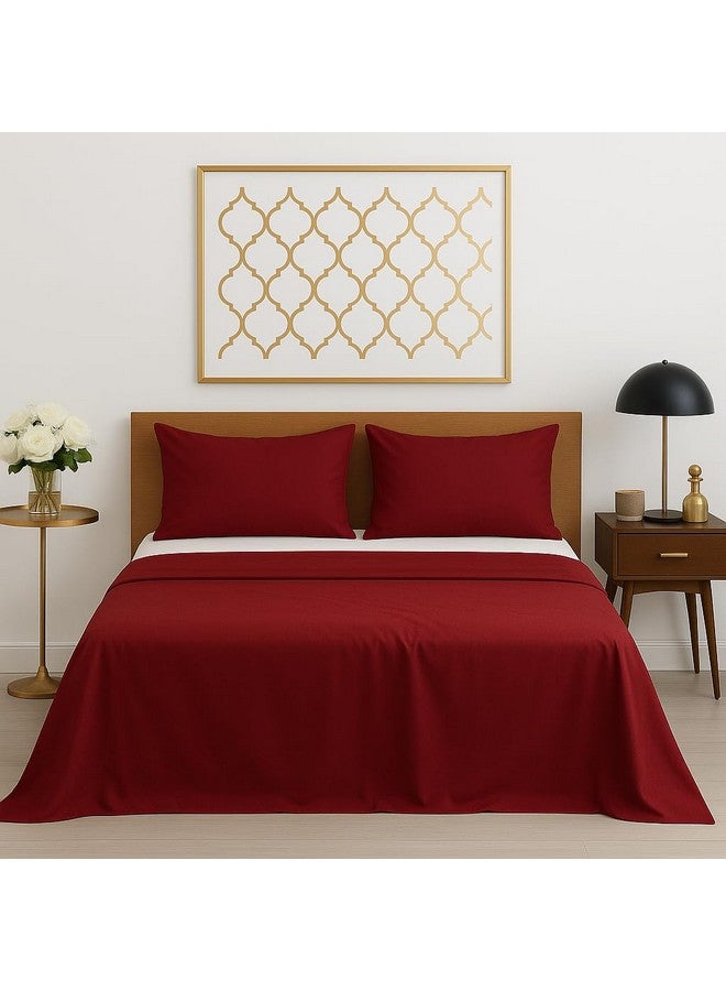 Bhoomi Impex Bedsheets for Single Bed - Microfiber Plain Single Size Marron Solid Bed Sheet Include Pillow Cover, Ultra Soft | for Home, Hotel, Villa, Resort and Guest House_Marron Blue Solid - Image 1