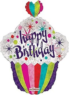 ConverUSA 22 Inch Colored Cupcake Birthday with Colored Heart Shape 