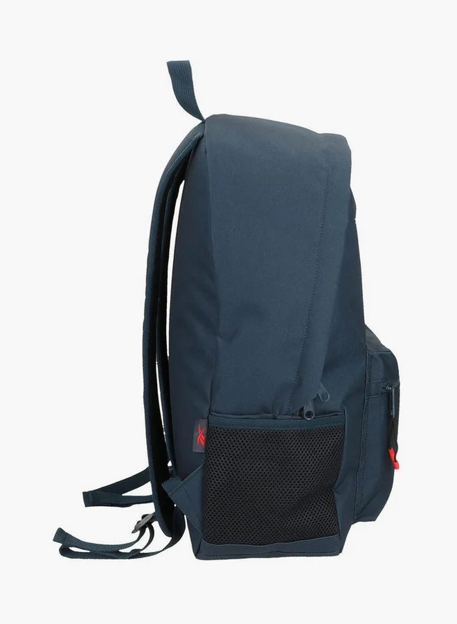 ريبوك Logo Print School Backpack with Adjustable Straps and Zip Closure - 38x19x43 cm