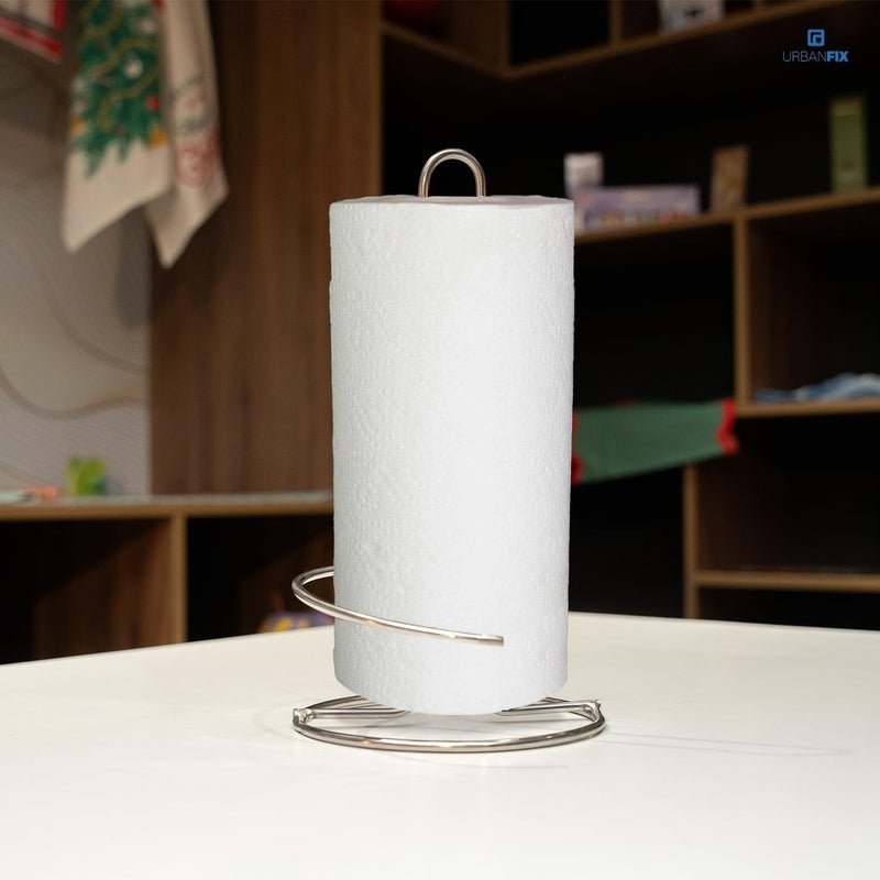 URBANFIX Bulfyss Kitchen Roll Dispenser Kitchen Napkin Roll Holder Kitchen Paper Towel Tissue Holder Chrome Steel - Image 2