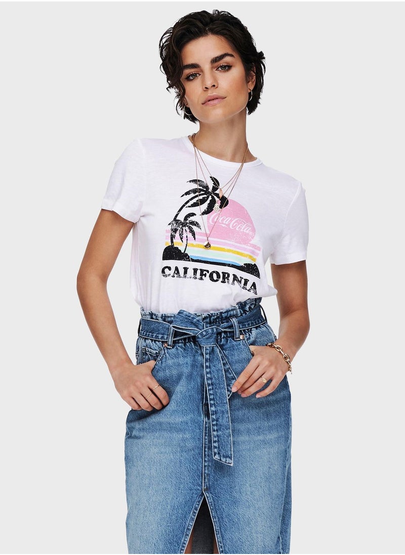 ONLY - Crew Neck Graphic T-Shirt - Image 1