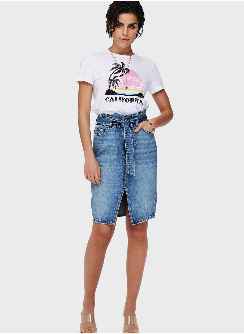 ONLY - Crew Neck Graphic T-Shirt - Image 1