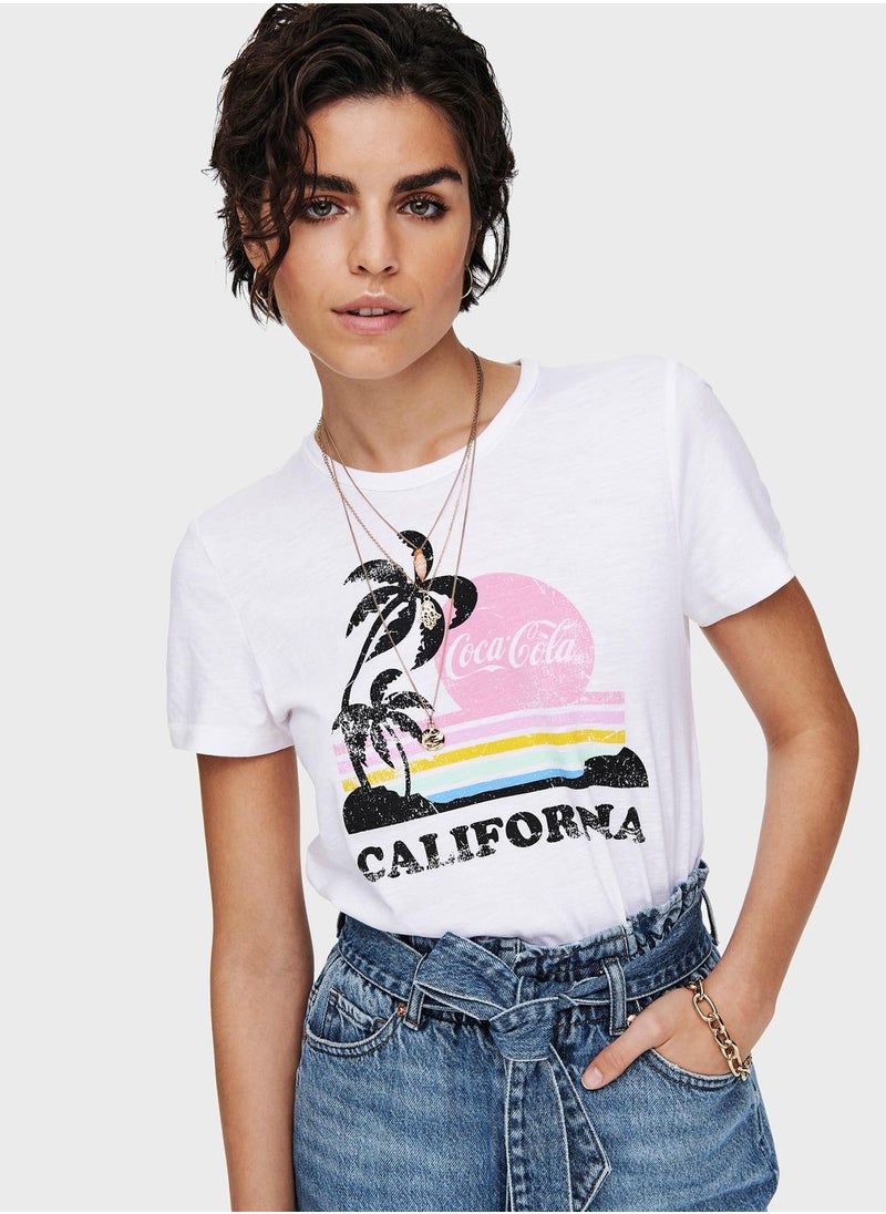 ONLY - Crew Neck Graphic T-Shirt - Image 1