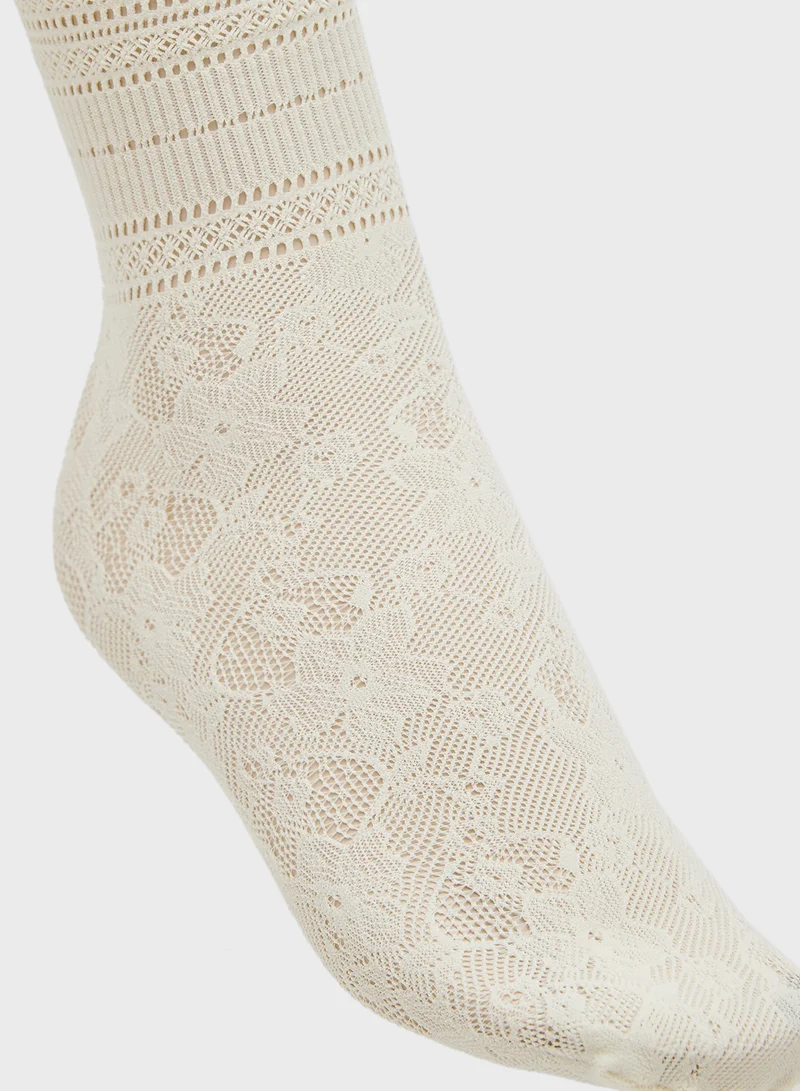 Ginger Lace Crew Socks