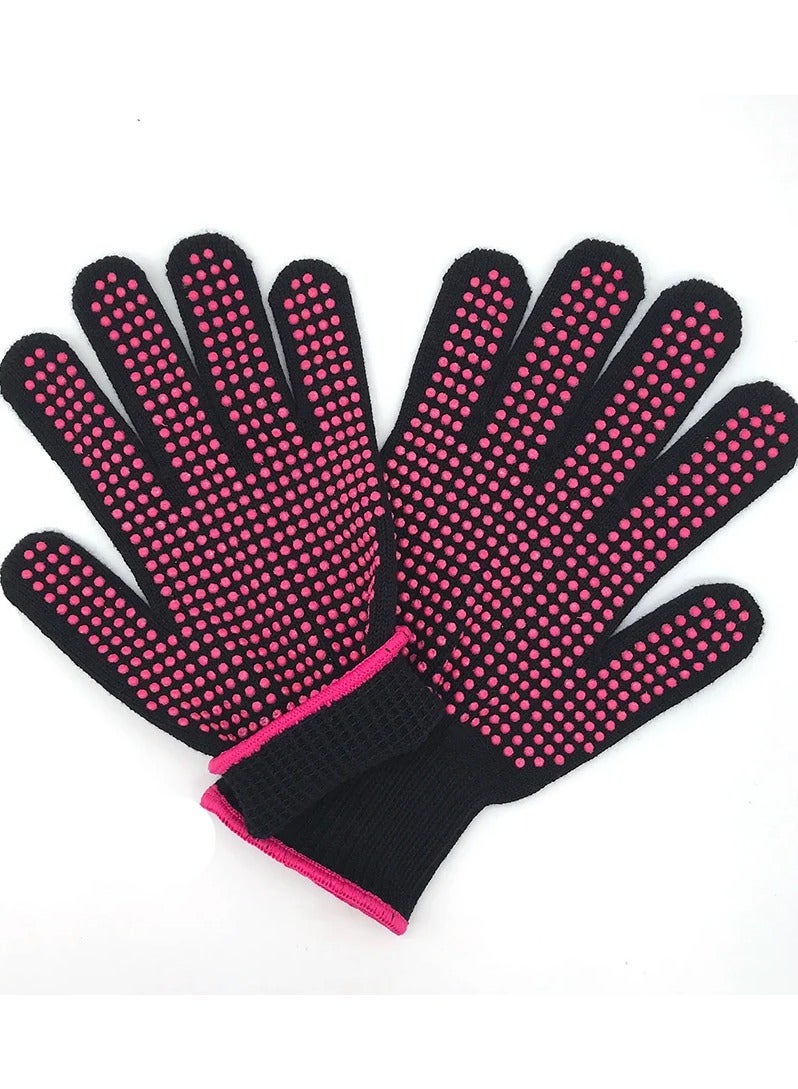Heat Insulated Gloves for High Temperature and Anti-Scald Hair Styling, Curling Irons, Flat Irons, and Curling Wands, Silicone Nodes, 1-Piece, Multicolor  - Image 1