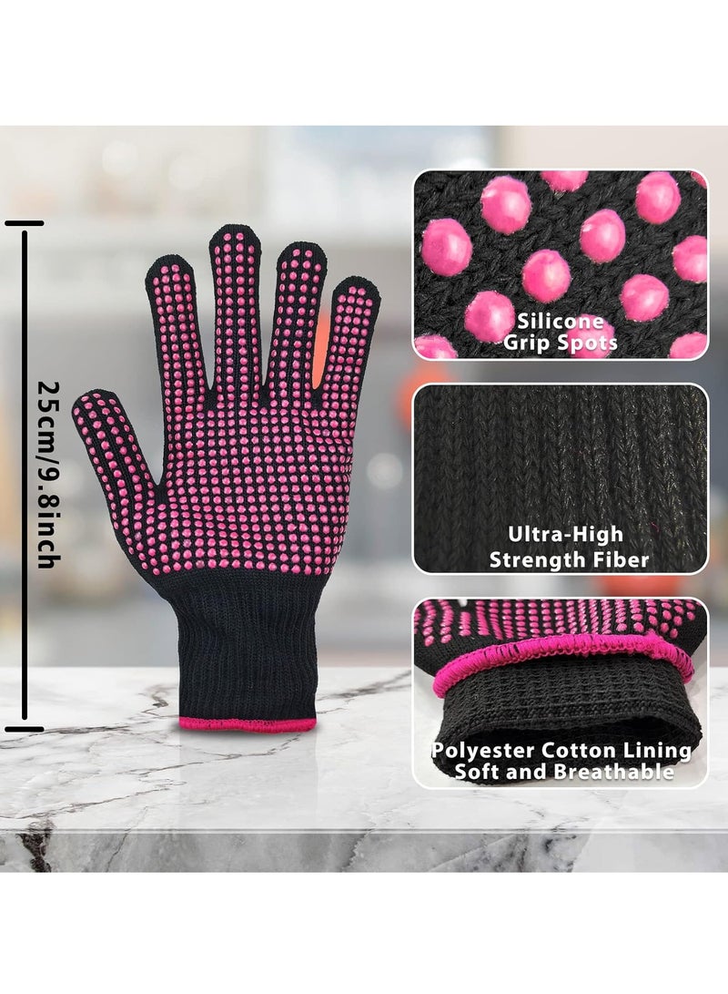 Heat Insulated Gloves for High Temperature and Anti-Scald Hair Styling, Curling Irons, Flat Irons, and Curling Wands, Silicone Nodes, 1-Piece, Multicolor  - Image 2