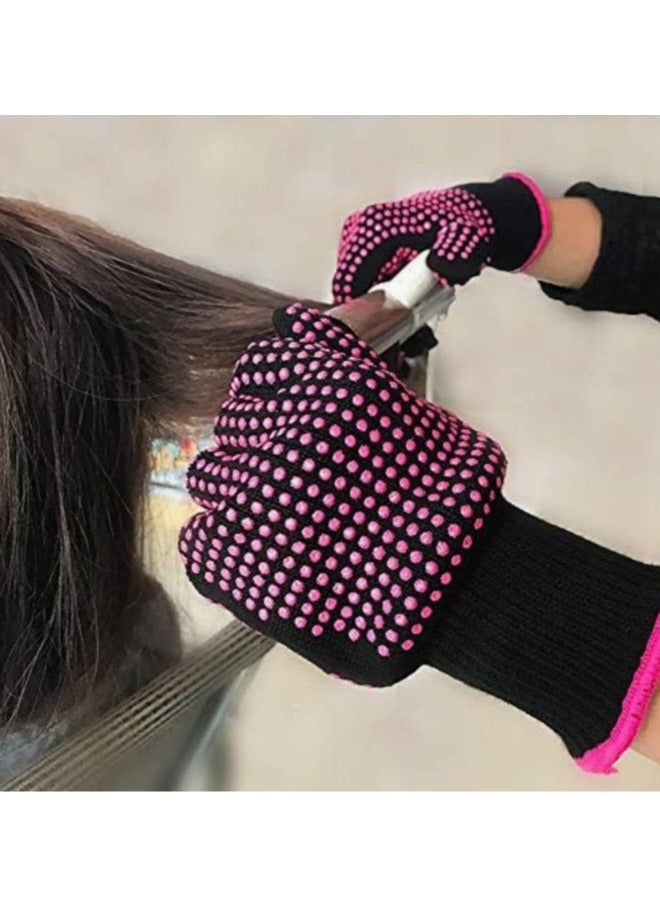 Heat Insulated Gloves for High Temperature and Anti-Scald Hair Styling, Curling Irons, Flat Irons, and Curling Wands, Silicone Nodes, 1-Piece, Multicolor  - Image 3