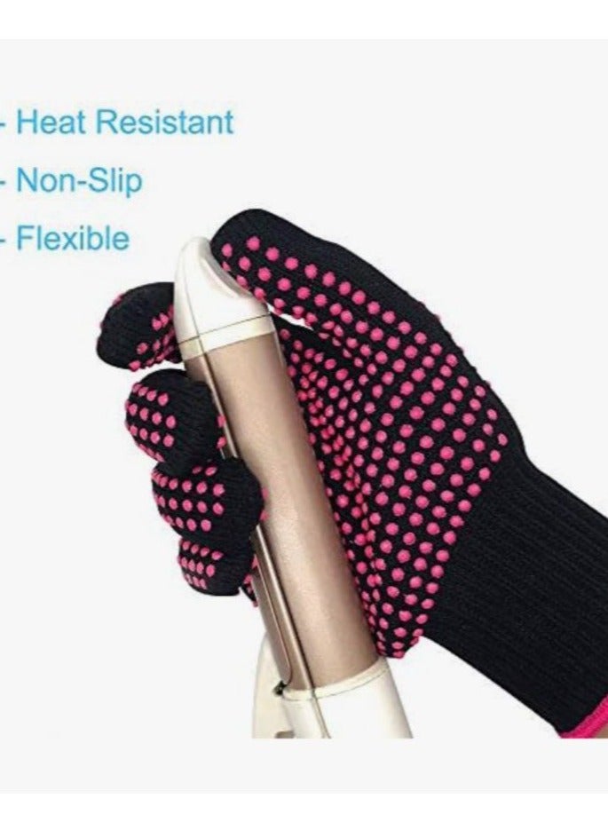 Heat Insulated Gloves for High Temperature and Anti-Scald Hair Styling, Curling Irons, Flat Irons, and Curling Wands, Silicone Nodes, 1-Piece, Multicolor  - Image 5