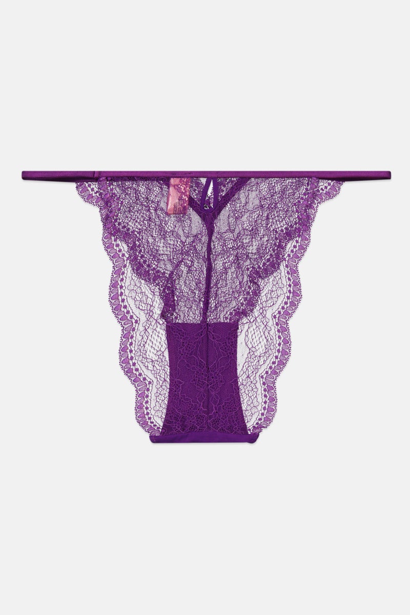 hunkemoller Women Textured Underwear Panty, Purple  - Image 3
