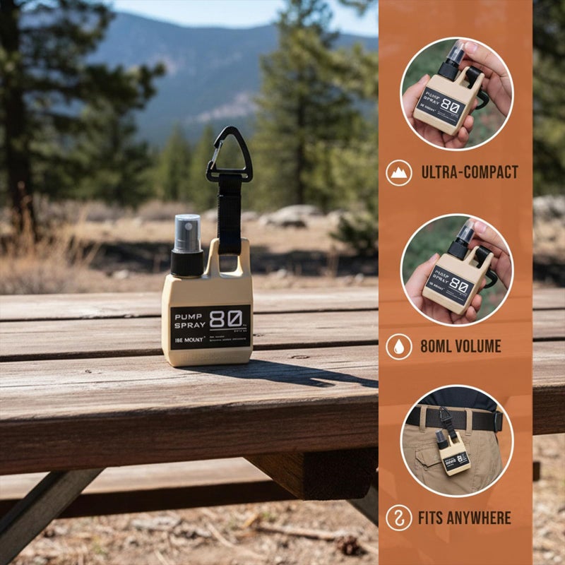YERGOFE Camp Mini Spray Bottles with Hanging Buckle - 4 Pcs Refillable Dispenser Bottle with Molle Clip Strap - Image 4