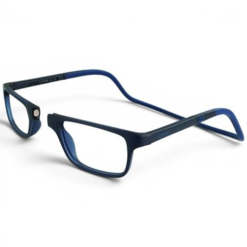 Clic Magnetic Reading Glasses Adjustable Neck Hanging Readers Secure Fit with Soft Headband Nashi SXL Dark Blue 100 - Image 1