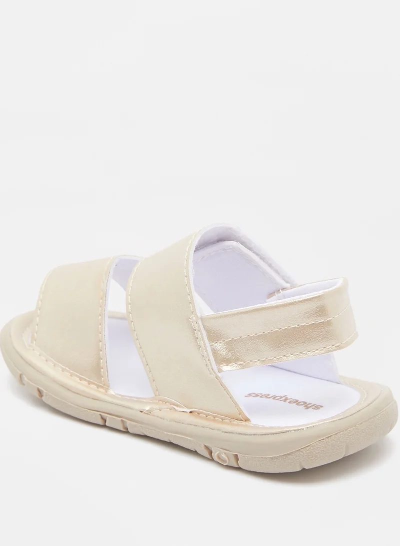 shoexpress Open Toe Flat Sandals with Hook and Loop Closure