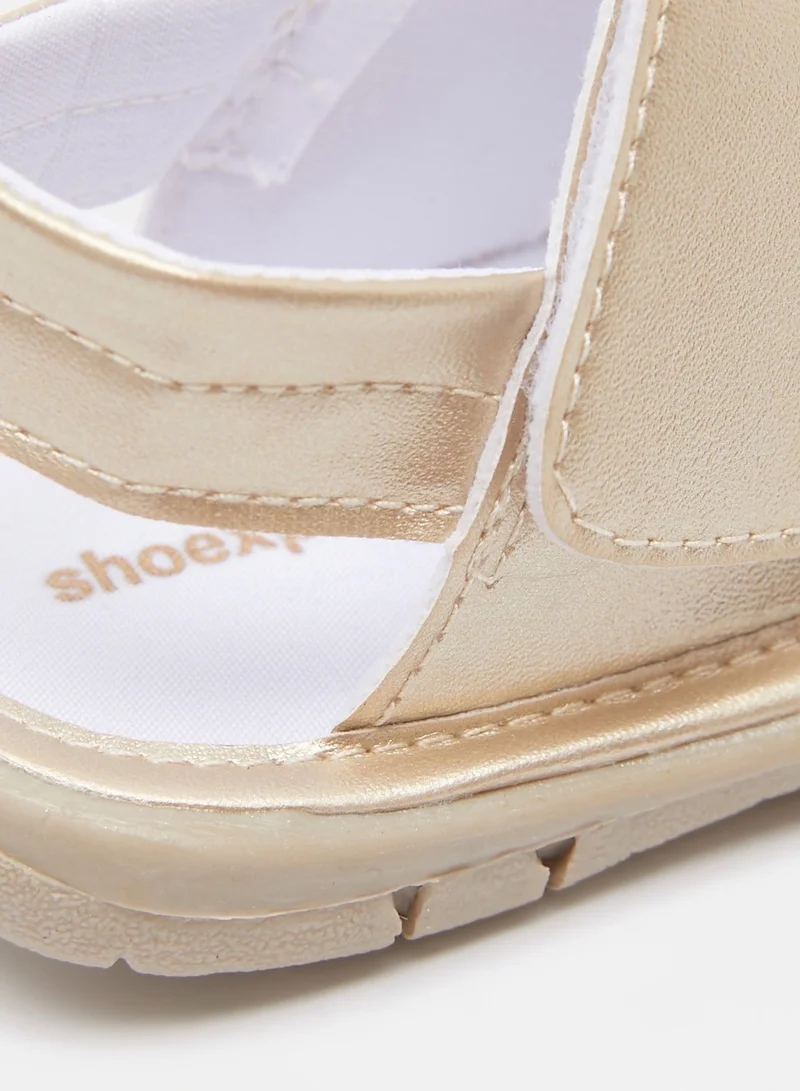 shoexpress Open Toe Flat Sandals with Hook and Loop Closure