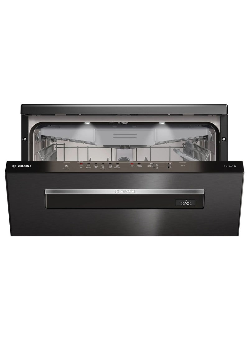 BOSCH 14 Place Settings Freestanding Dishwasher, Series 6, 2400W Triple Water Protection 2400 W SMP6EMC64M Brushed black steel - Image 2