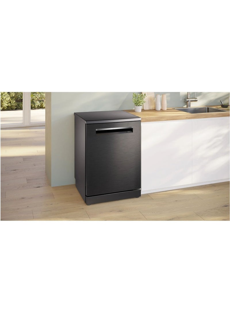 BOSCH 14 Place Settings Freestanding Dishwasher, Series 6, 2400W Triple Water Protection 2400 W SMP6EMC64M Brushed black steel - Image 4
