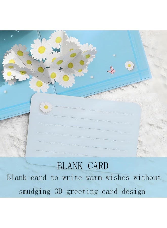 كيلا بطاقات معايدة ثلاثية الأبعاد، بطاقة عيد ميلاد ديزي مع مظروف، بطاقة زهور ديزي يدوية الصنع، بطاقات شكر على شكل باقة ديزي ثلاثية الأبعاد، بطاقات معايدة ورقية إبداعية لعيد الأم وعيد المعلم - Image 5