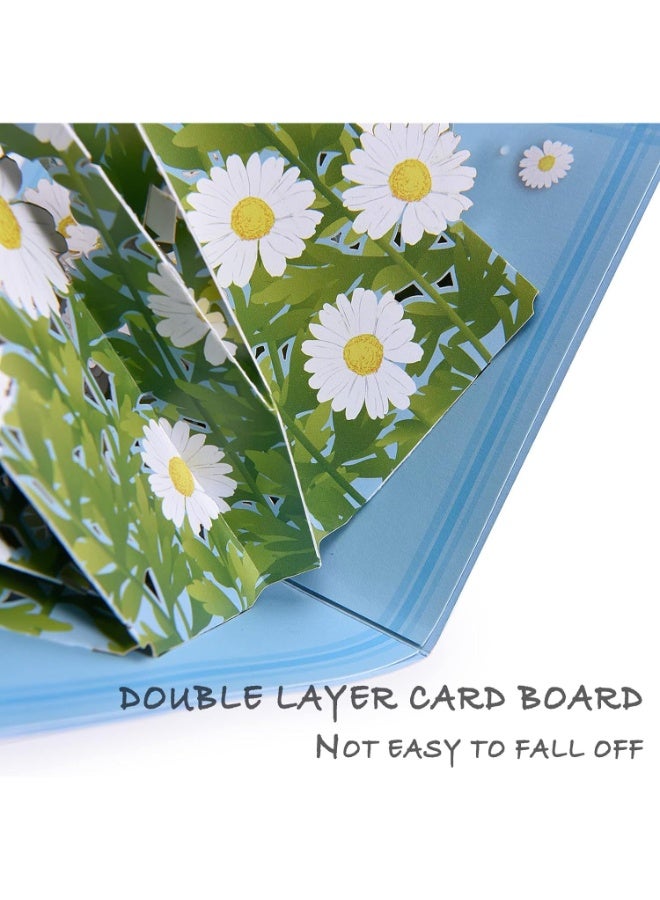 كيلا بطاقات معايدة ثلاثية الأبعاد، بطاقة عيد ميلاد ديزي مع مظروف، بطاقة زهور ديزي يدوية الصنع، بطاقات شكر على شكل باقة ديزي ثلاثية الأبعاد، بطاقات معايدة ورقية إبداعية لعيد الأم وعيد المعلم - Image 3