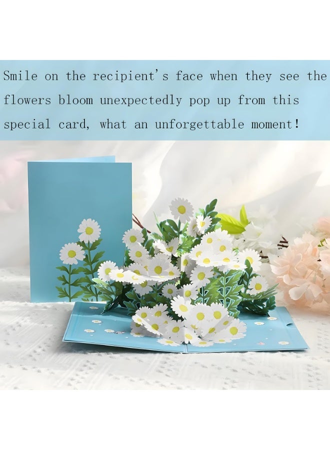 كيلا بطاقات معايدة ثلاثية الأبعاد، بطاقة عيد ميلاد ديزي مع مظروف، بطاقة زهور ديزي يدوية الصنع، بطاقات شكر على شكل باقة ديزي ثلاثية الأبعاد، بطاقات معايدة ورقية إبداعية لعيد الأم وعيد المعلم - Image 4