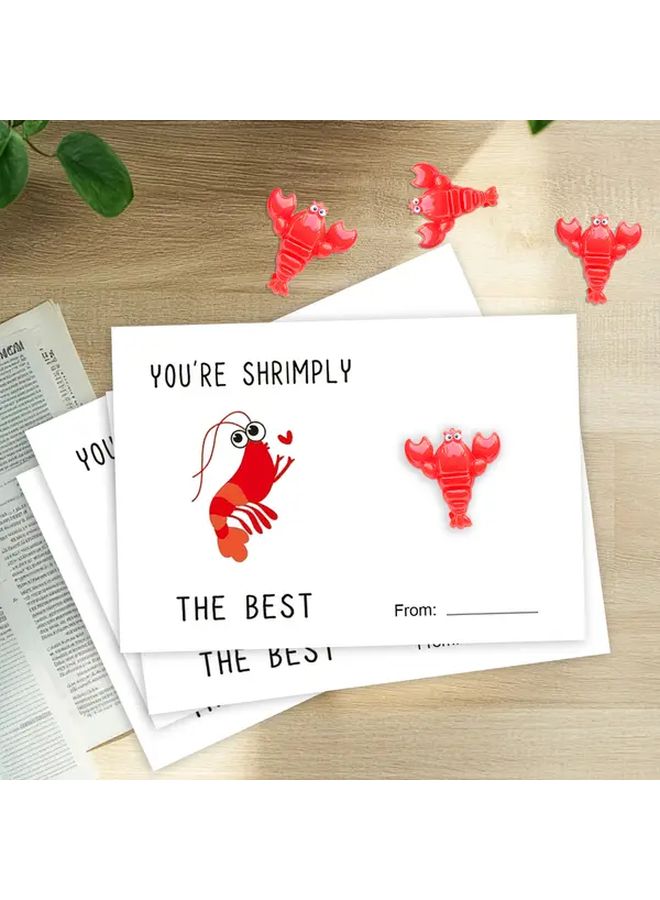 5pcs Lobster Greeting Card Set with Resin Charm for Birthday and Special Occasions - Image 4