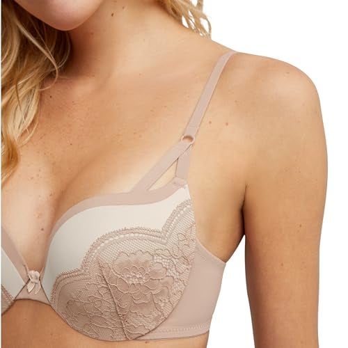 Maidenform Women's Love The Lift Push Up & in Strappy Lace Demi Bra DM9900L 34B Evening Blush/Cream - Image 4
