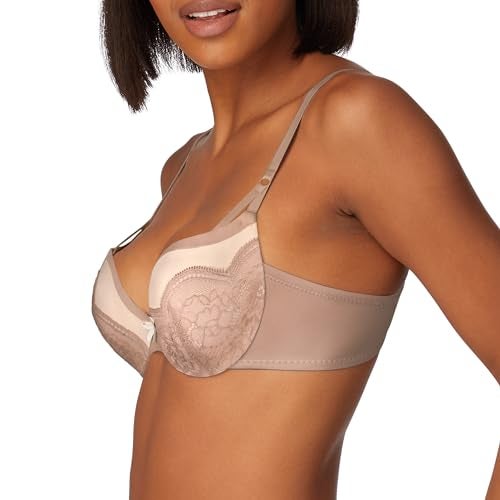 Maidenform Women's Love The Lift Push Up & in Strappy Lace Demi Bra DM9900L 34B Evening Blush/Cream - Image 2