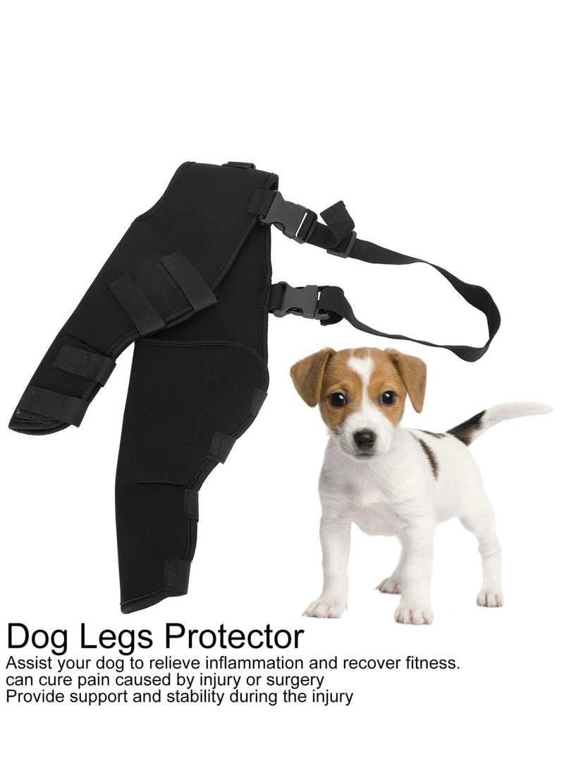 SYOSI - Pet Dog Hind Legs Protector, Adjustable Knee Brace Leg Support, Dog Hock Brace Rear Leg Joint Wrap Protects, Shockproof, Heat Preservation and Elastic, for Dogs Hind Legs Recover (Black) - Image 1