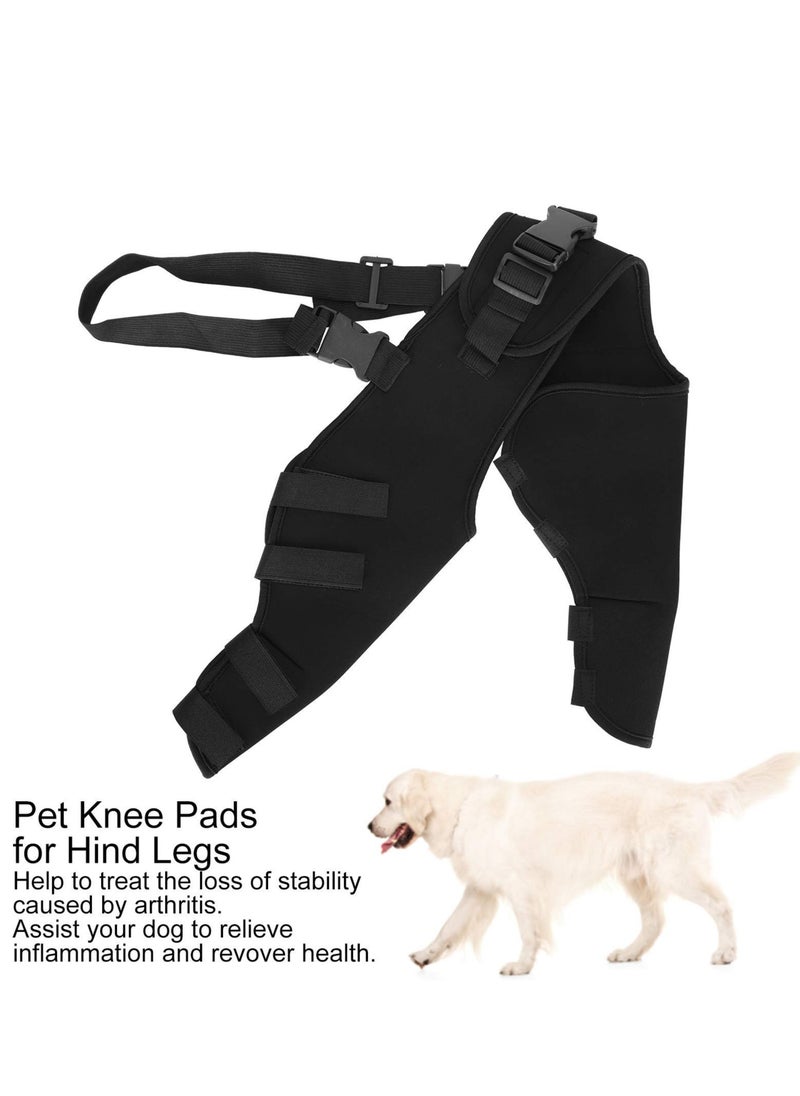 SYOSI - Pet Dog Hind Legs Protector, Adjustable Knee Brace Leg Support, Dog Hock Brace Rear Leg Joint Wrap Protects, Shockproof, Heat Preservation and Elastic, for Dogs Hind Legs Recover (Black) - Image 1