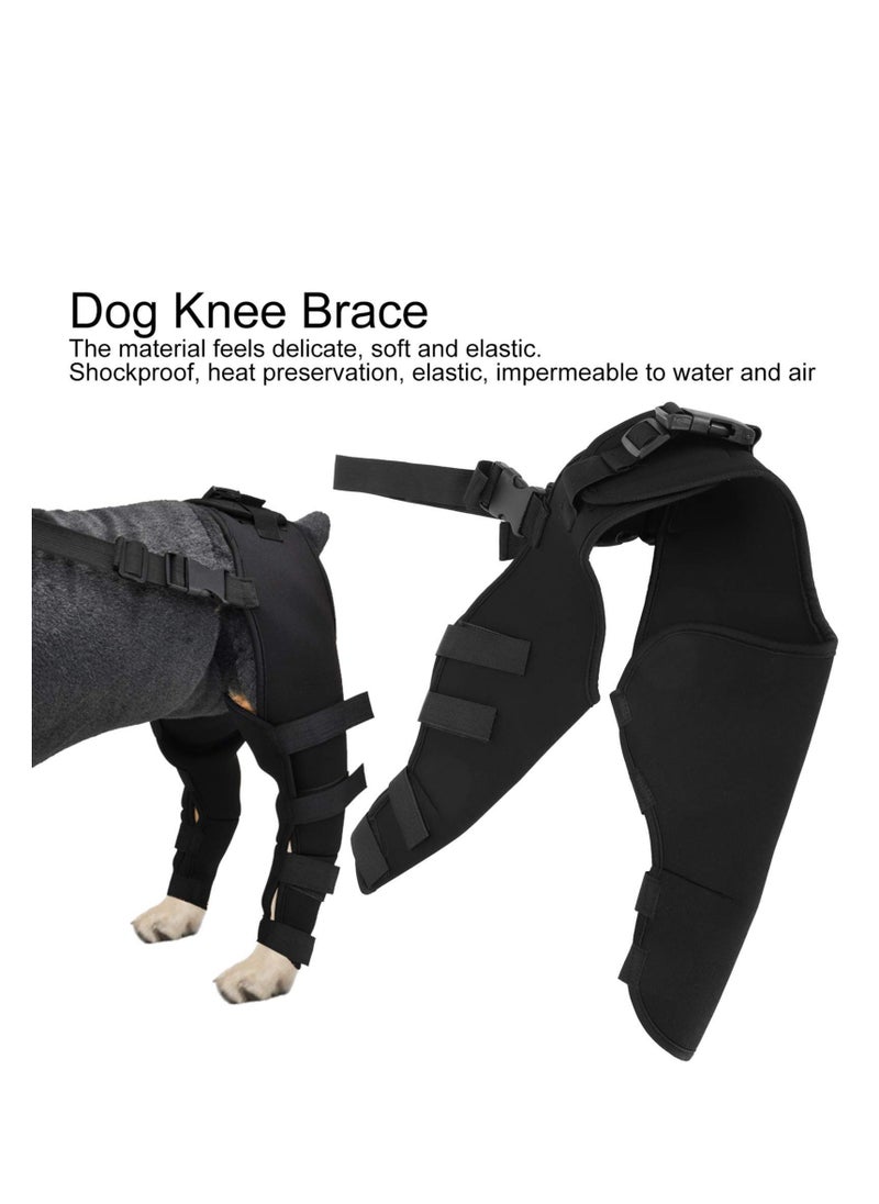 SYOSI - Pet Dog Hind Legs Protector, Adjustable Knee Brace Leg Support, Dog Hock Brace Rear Leg Joint Wrap Protects, Shockproof, Heat Preservation and Elastic, for Dogs Hind Legs Recover (Black) - Image 1