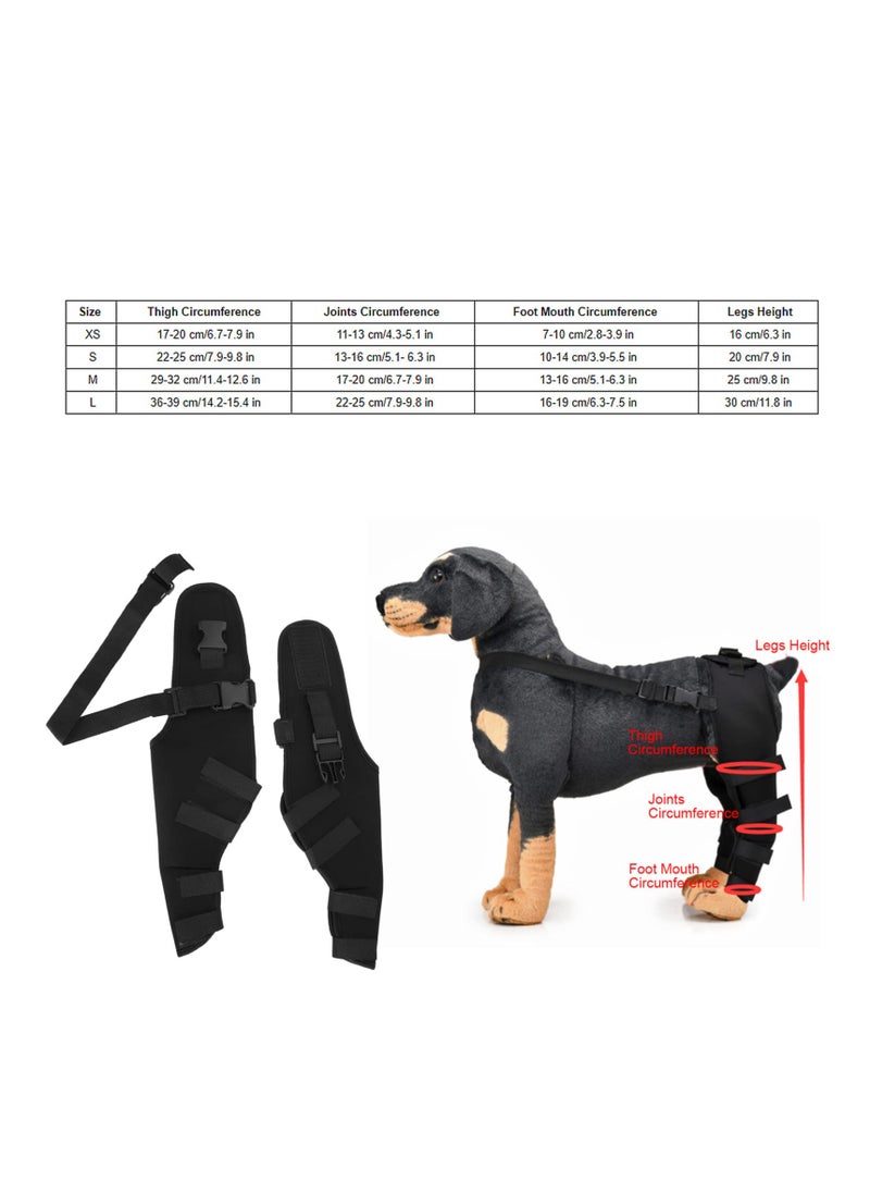 SYOSI - Pet Dog Hind Legs Protector, Adjustable Knee Brace Leg Support, Dog Hock Brace Rear Leg Joint Wrap Protects, Shockproof, Heat Preservation and Elastic, for Dogs Hind Legs Recover (Black) - Image 1