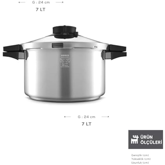 كاراجا طنجرة ضغط معدنية سريعة وآمنة سعة 7 لتر مع نظام قفل بزر للطهي السريع والآمن والموفر للطاقة ومناسبة لجميع المواقد بما في ذلك الحث - Image 3