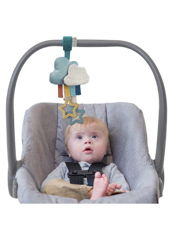 Itzy Ritzy Itzy Ritzy Jingle Travel Toy for Stroller, Car Seat or Activity Gym - Baby Hanging Toy Features Jingle Sound, Clinking Rings & Adjustable Attachment Loop (Cloud)  - Image 1