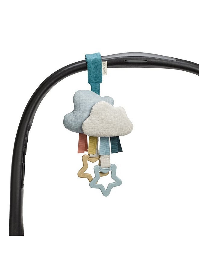 Itzy Ritzy Itzy Ritzy Jingle Travel Toy for Stroller, Car Seat or Activity Gym - Baby Hanging Toy Features Jingle Sound, Clinking Rings & Adjustable Attachment Loop (Cloud)  - Image 2