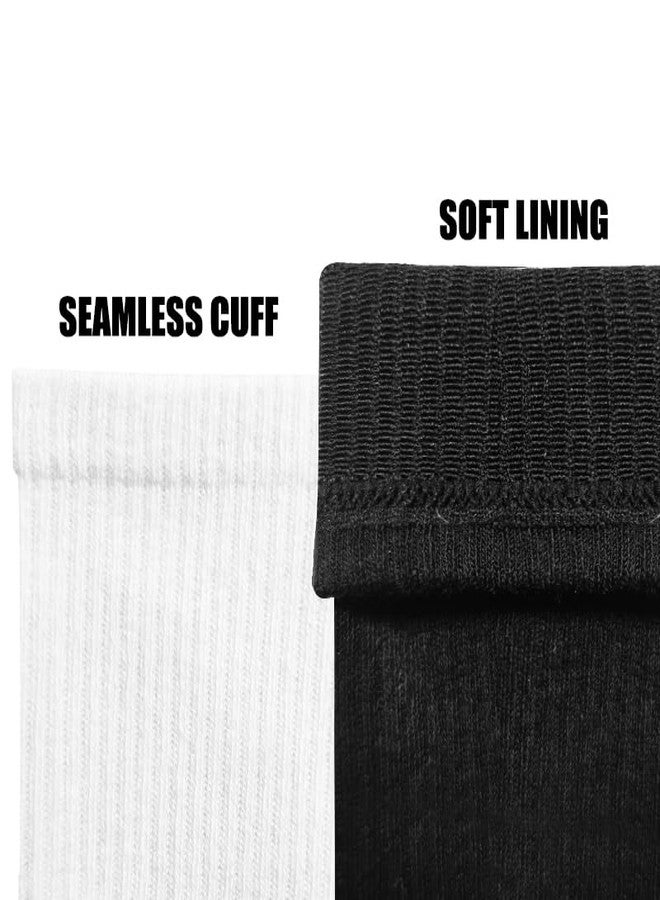 SPLASHGRIP Men's Crew Socks 6 Pack Soft Breathable Athletic Socks Casual Running Socks for Daily Wear Work Training Sports White - Image 5