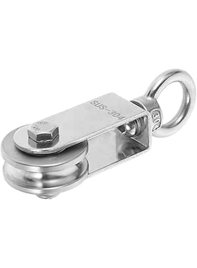 Stainless Steel U Shape Swivel Hook Pulley For Cable Rope Lifting Traction Trolley - Image 1