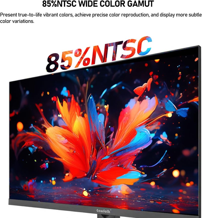 Gawfolk شاشة Gawfolk IPS مقاس 27 بوصة 4K 60 هرتز شاشة كمبيوتر UHD (3840 �� 2160 بكسل) 300 شمعة/م² 85% NTSC إضاءة خلفية RGB مكبر صوت مدمج مناسبة للترفيه والعمل المكتبي وإنتاج الفيديو والصور - Image 4