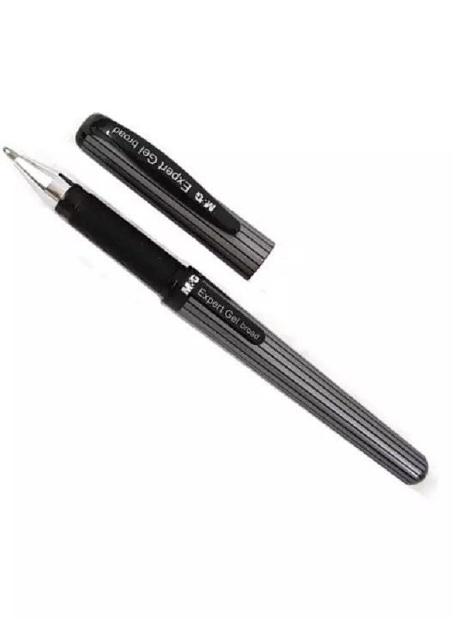 M&G Black gel pen with striped body -Black 1.0 mm  - Image 1