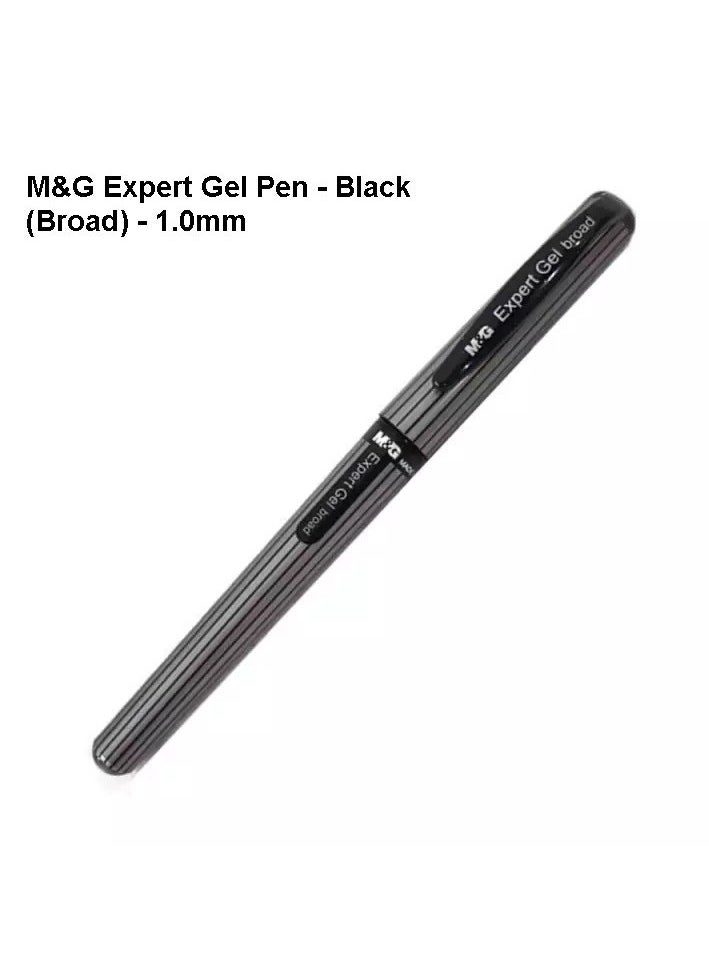 M&G Black gel pen with striped body -Black 1.0 mm  - Image 2