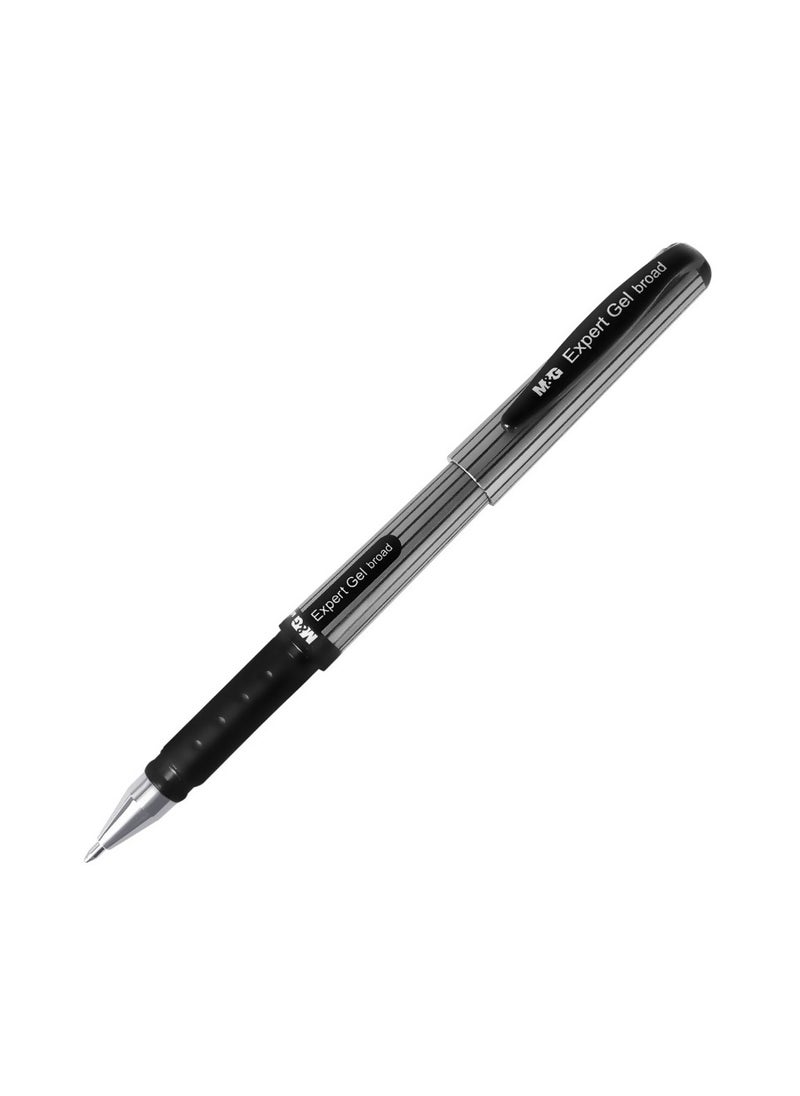 M&G Black gel pen with striped body -Black 1.0 mm  - Image 3